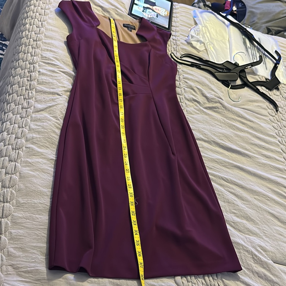 Connected apparel 8 maroon Sheath business dress. NWOT. - Picture 8 of 9
